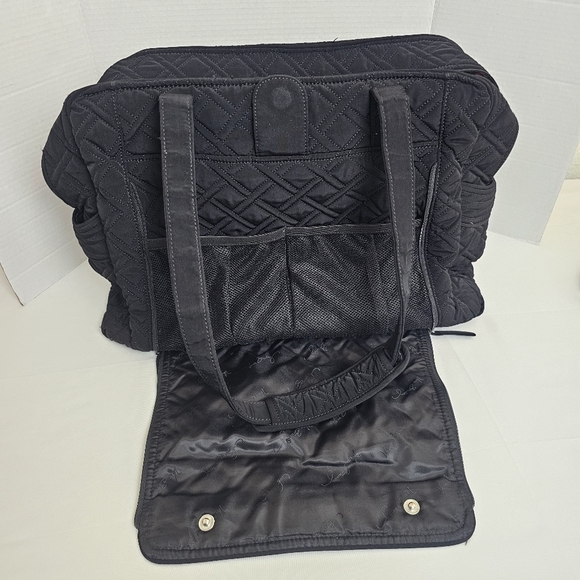 Vera Bradley Stroll Around Baby Bag Diaper Tote Black Quilted - Picture 4 of 14